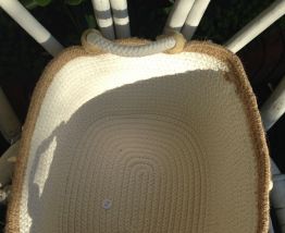 Corbeille coton/jute  coquillages