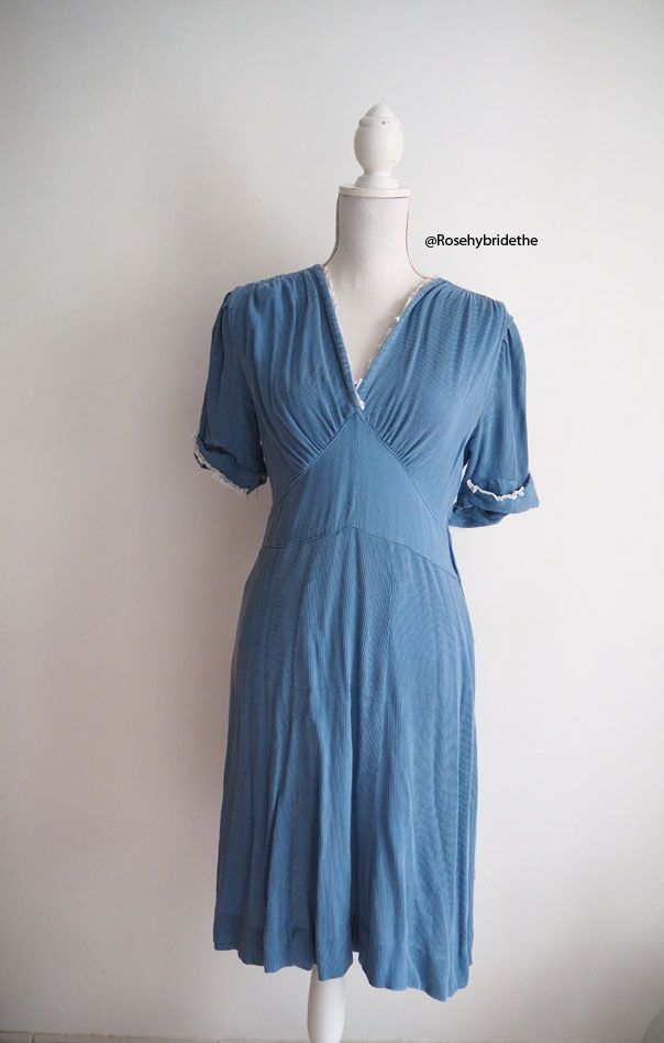 Robe bleue lavande vintage 30's 40's – Luckyfind