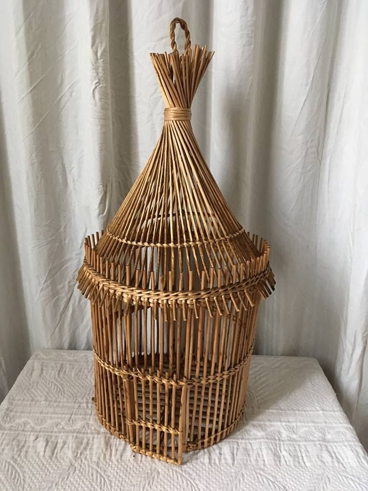 Grande Cage à Oiseaux Décorative En Rotin