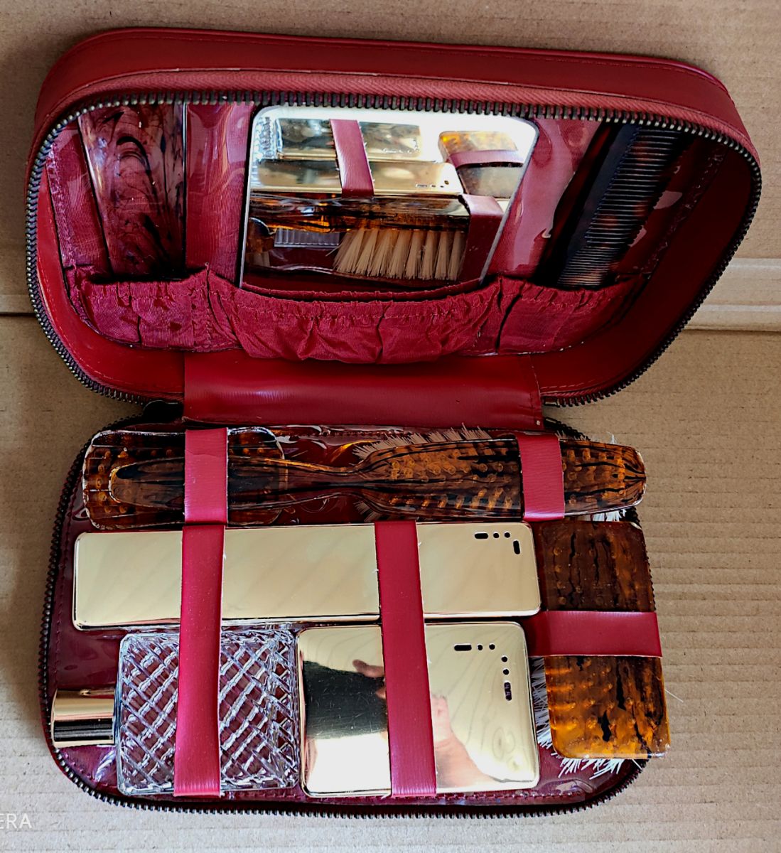 valise ancienne de représentant cuir voyage collection nécessaire