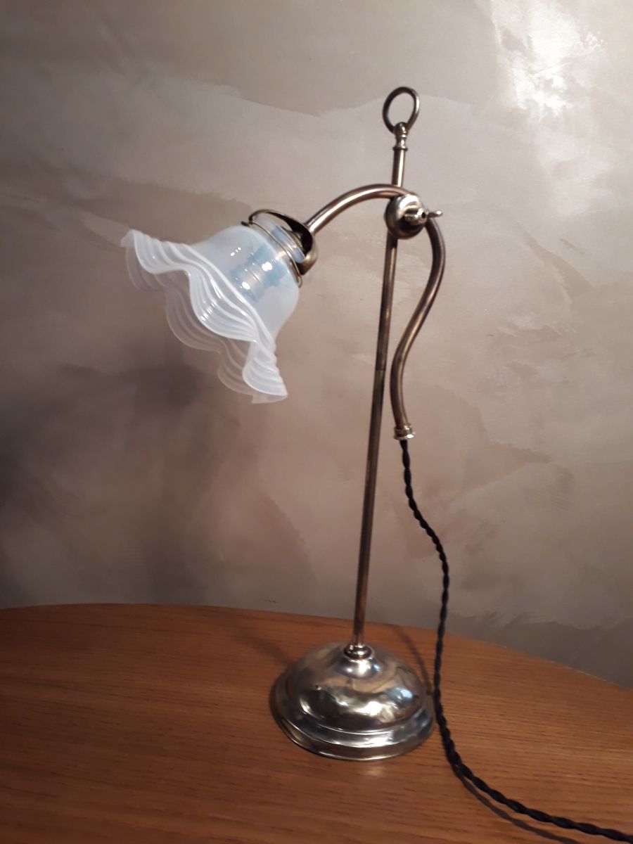 Lampe de table Baku en laiton avec pince pour bureau
