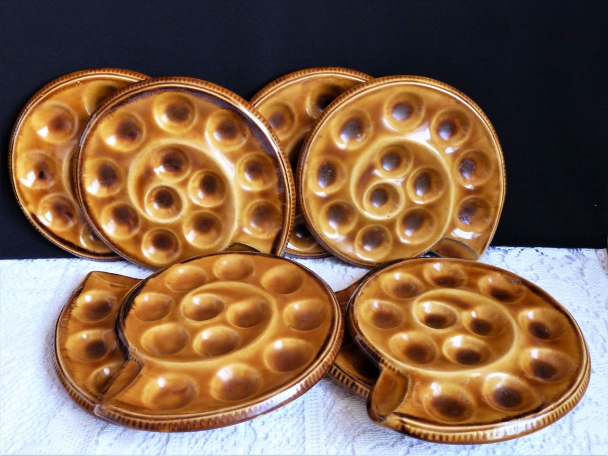Assiettes à escargots escargots céramique d'alsace