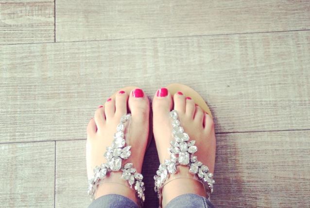 nu-pieds à strass 