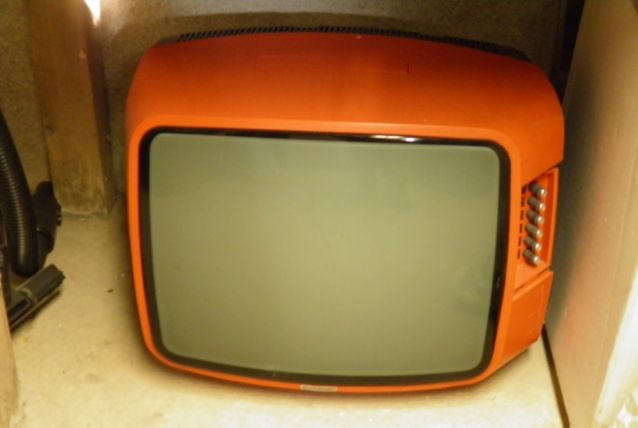 tv télé années 70 orange