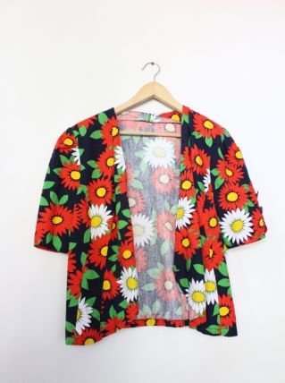 gilet vintage fleurs