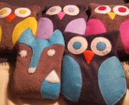 Bouillotte hibou en graines de lin