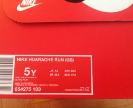 Basket Nike huarache pas cher blanc et noir t37,5