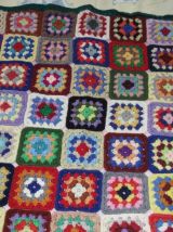 Dessus de lit au crochet, en laine, fait main
