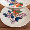 Double présentoir gâteaux vintage motif oiseaux