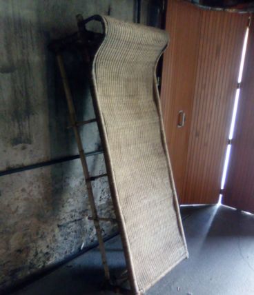 solarium chaise longue en rotin/bambou