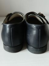 Derbies monk vintage bleu gris cuir véritable GUMA