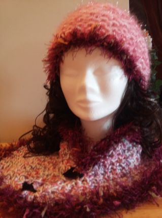 Bonnet et Echarpe style châle