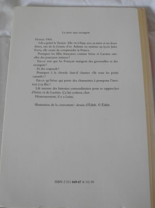 Livre Ecole des Loisirs "La tarte aux escargots"