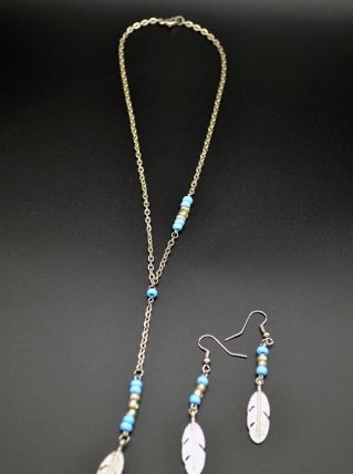 PARURE PERLES ET PLUME