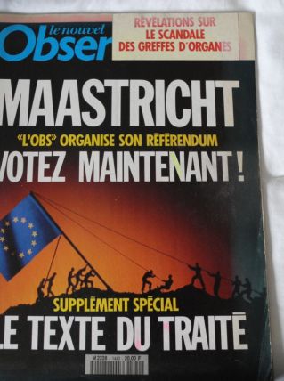 Le Nouvel Observateur Juin 1992 texte du traité de Maastricht