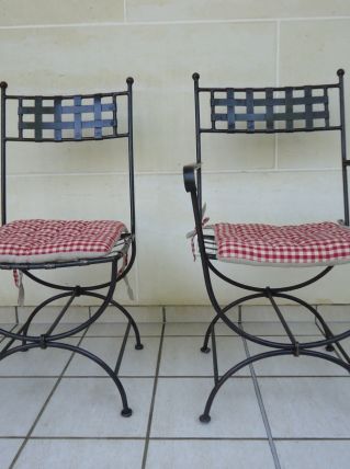 Table et chaises fer forgé