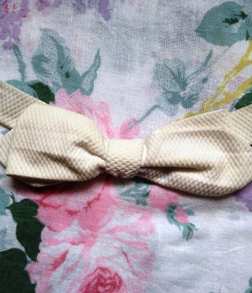 Noeud papillon coton blanc vintage