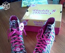 Baskets en toile compensées T.38 (type converse)