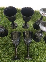 Verres a vin cristal d'arques noir style baroque