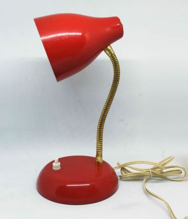 Lampe col de cygne 60s rouge