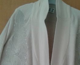 Cardigan en cuir/angora