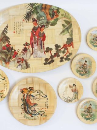 vaisselles bambou gravure chinoises