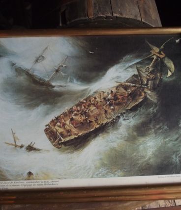 tableau très ancien d'un naufrage