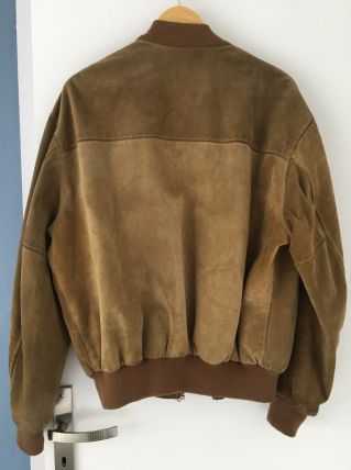 Bomber vintage kaki en daim