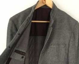 Veste habitée gris col mao