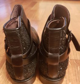 Bottines André cuir &amp; paillettes 40