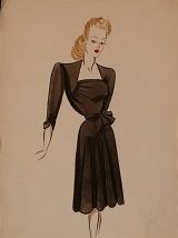 Croquis Mode 1950 série de robes suite