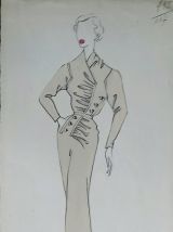 Croquis Mode 1950 série de robes suite