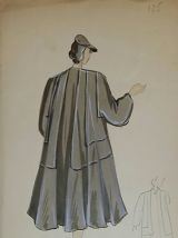 Croquis Mode 1950 Manteaux
