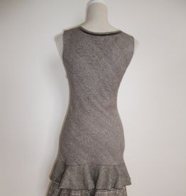 Robe rétro 3 volants tweed marron et beige ESPRIT T 36