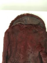 Blouson cuir et fourrure Bordeaux