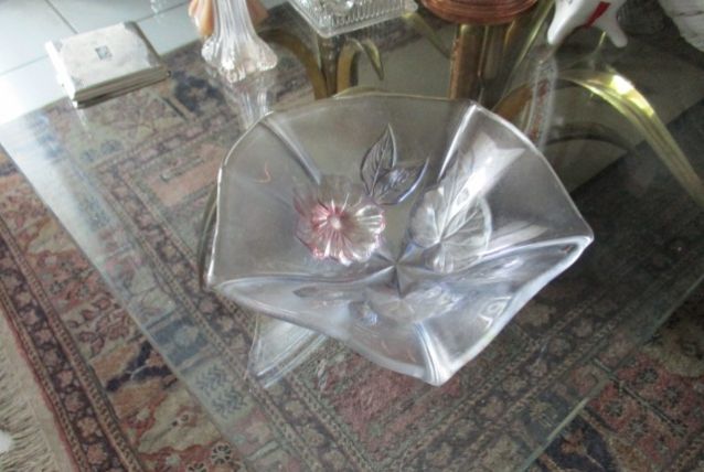 Vide poches verre motif floral