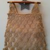 Sac brodé vintage poignées bois