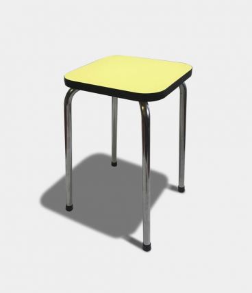 Tabouret formica jaune 60s