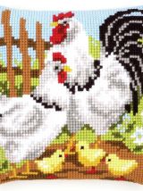 Coussin canevas point de croix - 40 x 40 rembourré