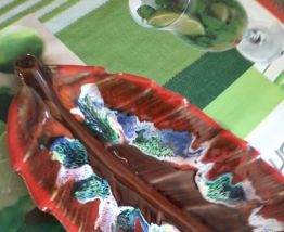 PLAT VALAURIS EN FORME DE FEUILLE ANNEE 60/70 VINTAGE