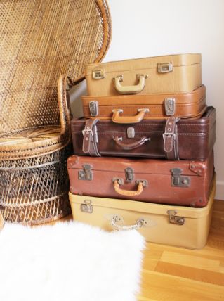 Lot de 5 Valises vintage années 70