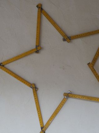 Ancien double metre bois et metal 
