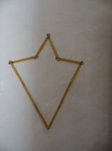Ancien double metre bois et metal 