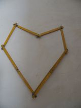 Ancien double metre bois et metal 