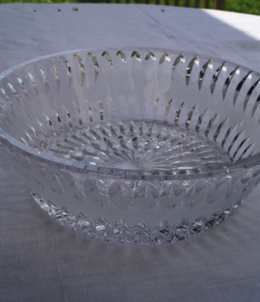 Saladier verre épais, ciselé