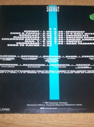 disque 33 tours B.O.FILM SUBWAY isabelle adjani christophe lambert 