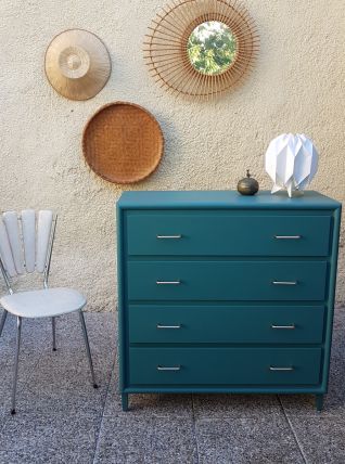 Commode vintage vert emeraude