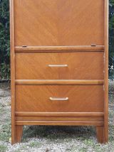 Secretaire haut vintage en bois 