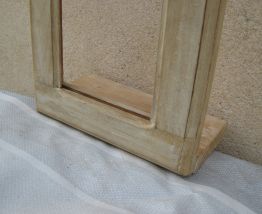 cadre arrondi en bois patiné 