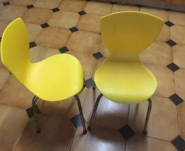 Chaise enfant jaune galvano technica